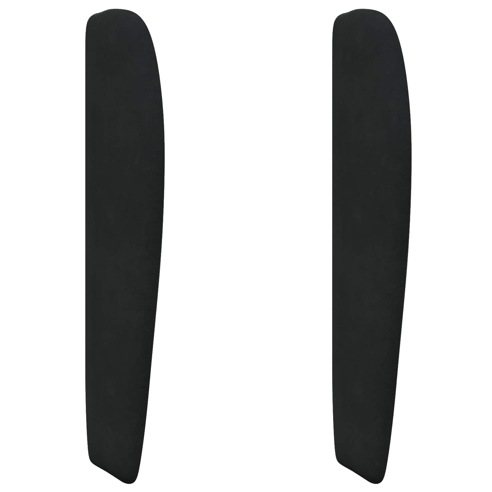 Samt-Kopfteil mit Ohrenbacken Schwarz - 80x23x6 cm - bis zu 27% Rabatt