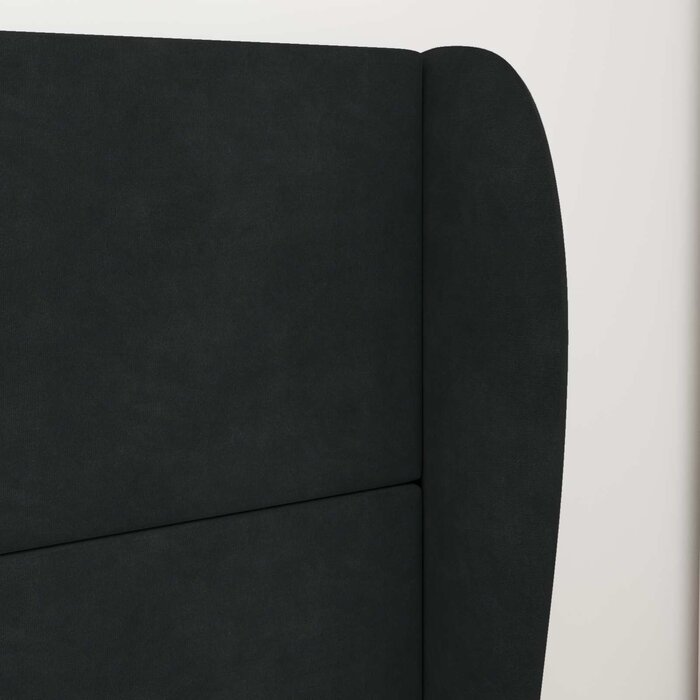 Samt-Kopfteil mit Ohrenbacken Schwarz - 80x23x6 cm - bis zu 27% Rabatt