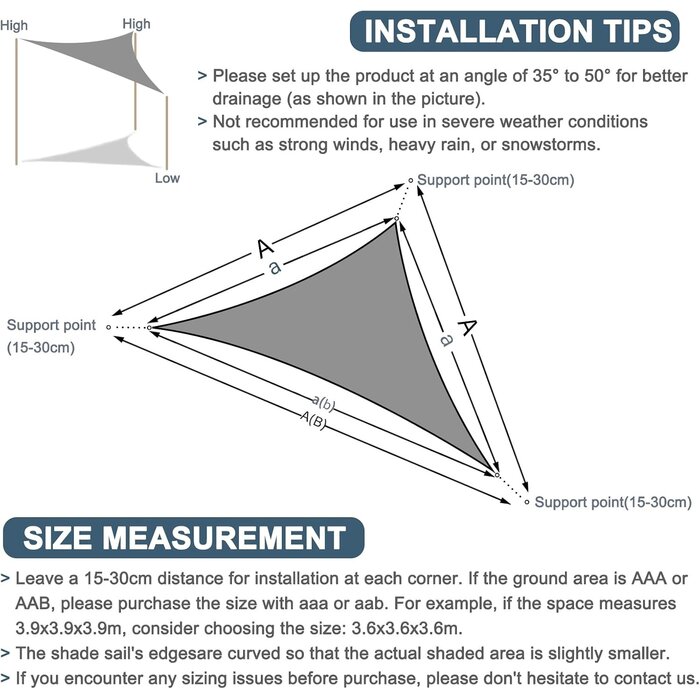 Dreiecks-Sonnensegel 3x3x4,25m UV-Schutz - Outlet bis zu 30% günstiger