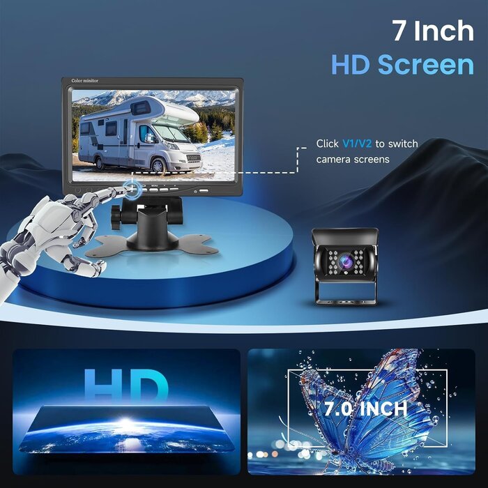 Rückfahrkamera-Set LKW/Wohnmobil 7" HD-Monitor - bis zu 29% Rabatt