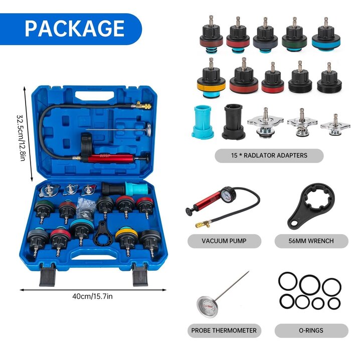 Kühlsystem-Tester Set mit 13 Adaptern - Lecksuch-Set bis zu 33% günstiger
