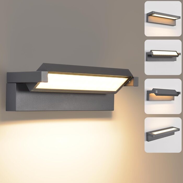 Moderne LED-Außenwandleuchte, 36W, 350° schwenkbar - jetzt bis zu 34% reduziert