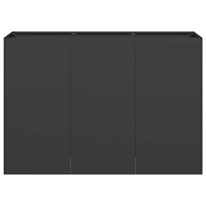 Design Pflanzkübel 120x40x80 cm aus Stahl - Schwarz - bis zu 34% sparen