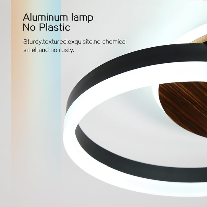 Design LED-Deckenleuchte 50 cm | Holzoptik & Schwarz | Bis zu 29% Rabatt
