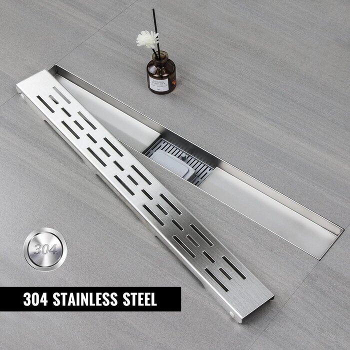 Edelstahl Duschrinne 110 cm extra flach - Komplettset bis zu 34% sparen