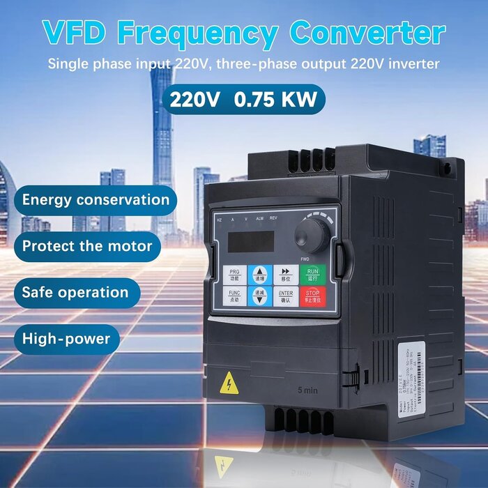 Frequenzumrichter 0,75 kW 220V mit abnehmbarem Panel - bis zu 34% sparen