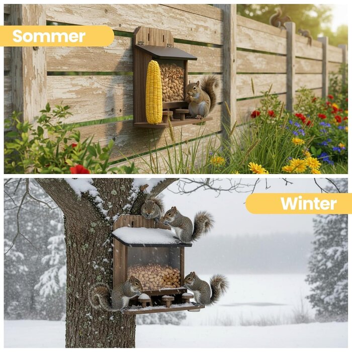 Eichhörnchen-Futterhaus mit Picknicktisch - bis zu 27% sparen