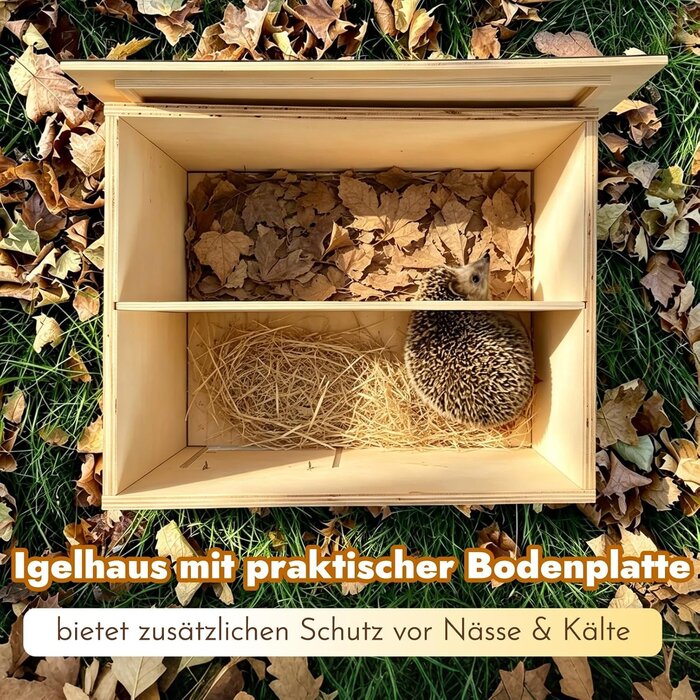 Igelhaus aus Holz für Winter & Sommer - Sicherer Rückzugsort - bis zu 28% Rabatt