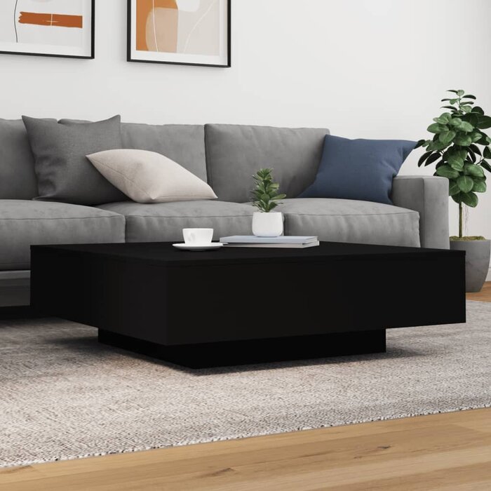 Vidaxl Moderner LED-Couchtisch 100x100cm Schwarz - Bis zu 34% Rabatt