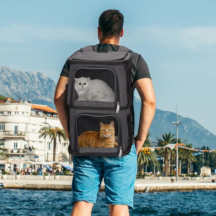 Katzenrucksack 2-in-1 für 1-2 Katzen - Klappbar & bis 12kg - Bis zu 29% Rabatt