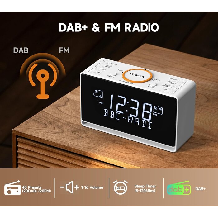 DAB+ Radiowecker mit Bluetooth & USB-Ladeanschluss - bis zu 29% sparen