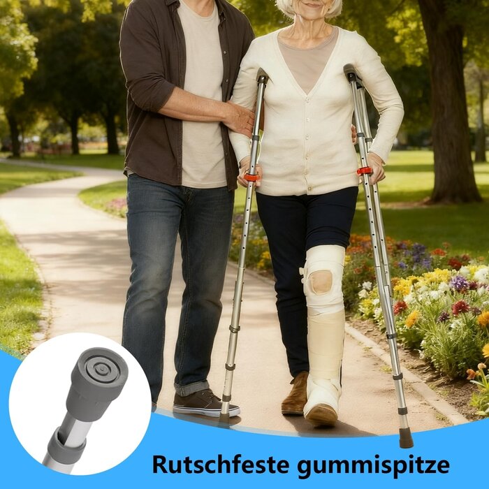 Leichte Achselkrücken, höhenverstellbar, bis 150 kg - bis zu 28% Rabatt