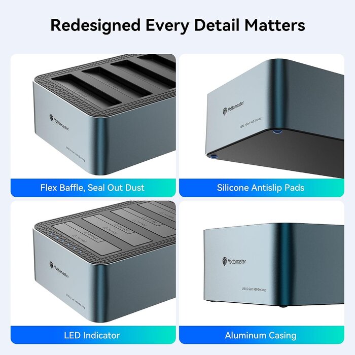 5-Bay HDD/SSD Dockingstation USB-C - bis zu 29% Rabatt auf Rückläufer