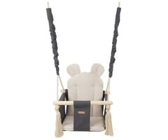 Viking Choice Babyschaukel mit Öhrchen & Holz - Grau-Beige - Jetzt bis zu 54% Rabatt sparen