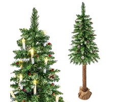 Viking Choice Weihnachtsbaum 220 cm mit Holzstamm & Schnee-Optik - bis zu 50% Rabatt