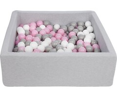 Viking Choice Bällebad 90x90 cm mit 300 Bällen - Weiß/Rosa/Grau - bis zu 51% Rabatt