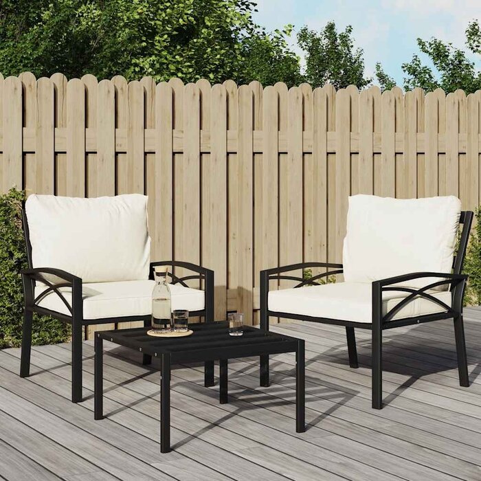 Vidaxl Moderner Gartenstuhl mit Kissen - Schwarz/Sand - bis zu 61% Rabatt