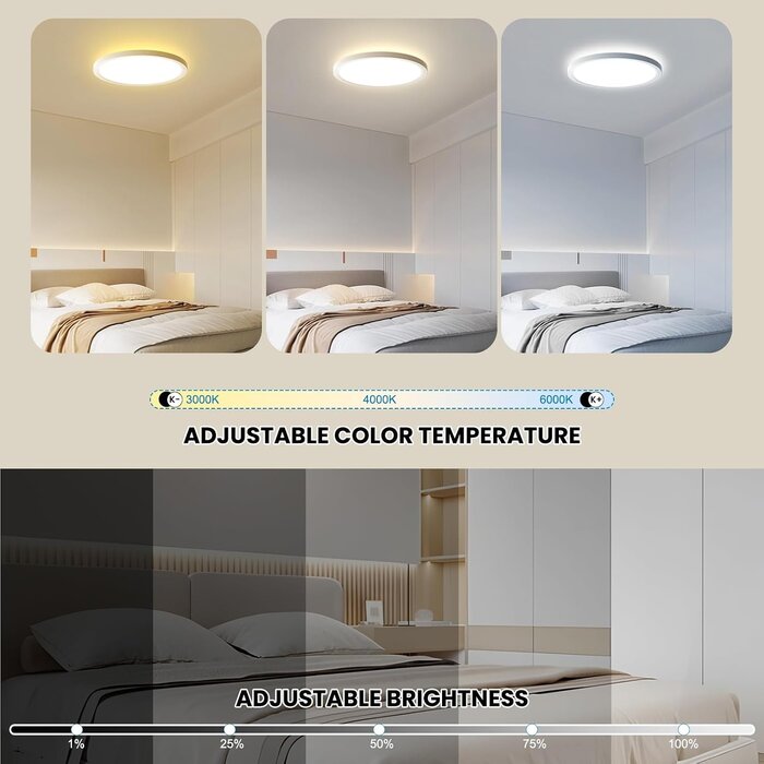 LED-Deckenleuchte 30cm Schwarz, Dimmbar & RGB - Jetzt bis zu 61% reduziert