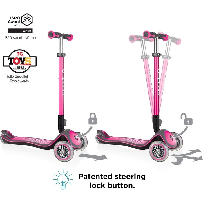 Kinderroller 3-Rad mit LED-Lichtern - Pink - bis zu 34% Rabatt