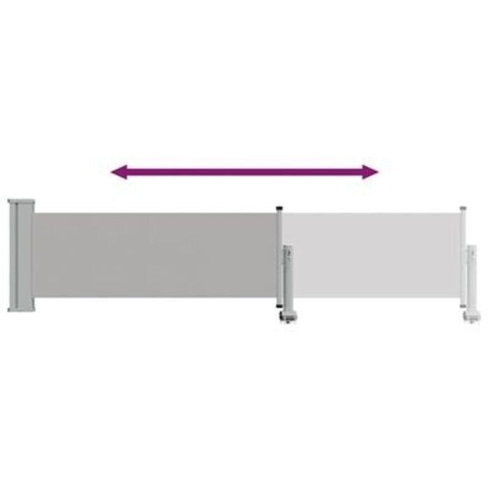 Vidaxl Ausziehbare Seitenmarkise 60x300cm - Sichtschutz Grau - bis zu 33% reduziert