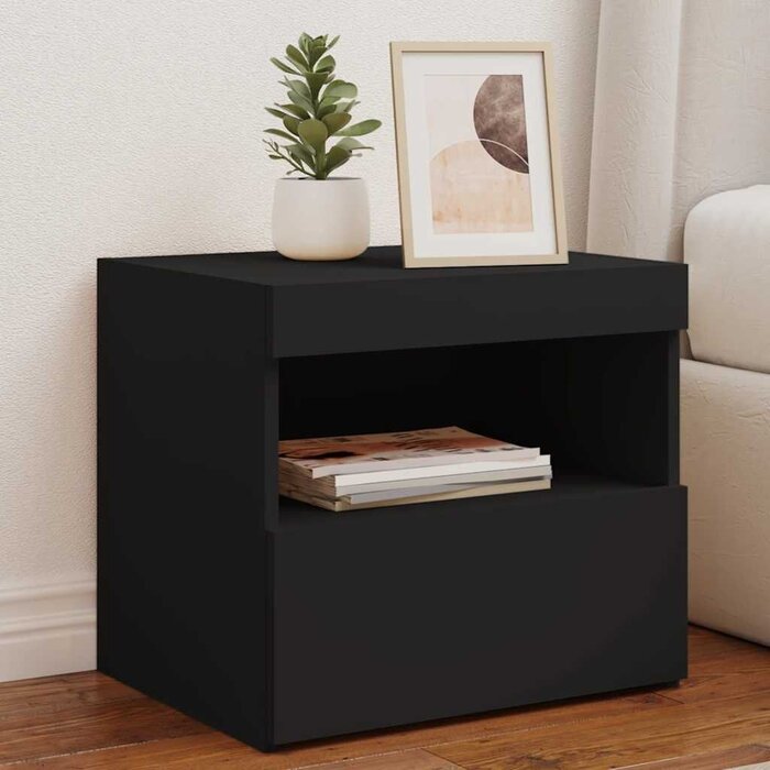 Vidaxl Nachtschrank LED 2er-Set Schwarz - Jetzt bis zu 34% günstiger sichern!