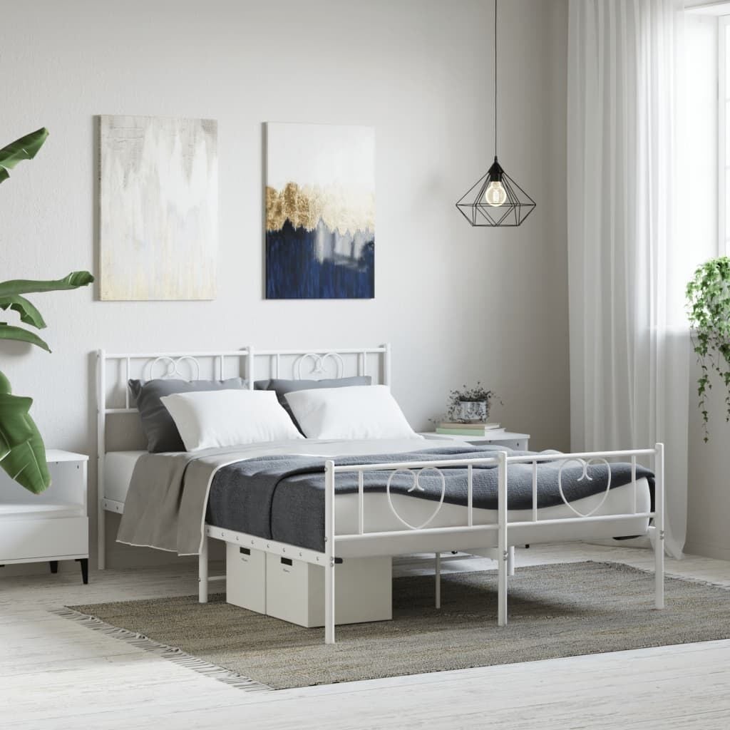 Metallbettgestell 120x190 cm, Weiß - Klassisch & Robust - Bis zu 34% günstiger