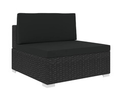 Vidaxl Modulares Garten-Mittelsegment Poly-Rattan Schwarz - bis zu 46% sparen