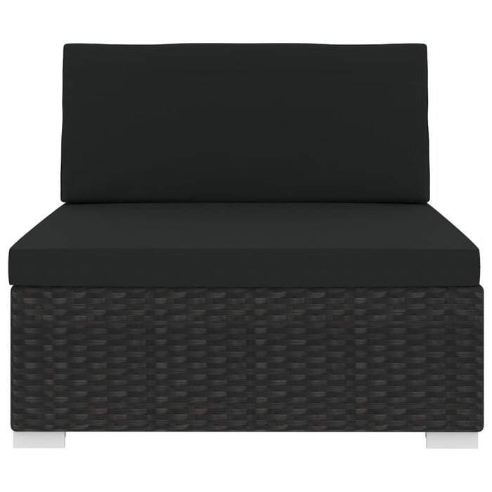 Vidaxl Modulares Gartensofa-Mittelsegment in Schwarz - Bis zu 60% Rabatt