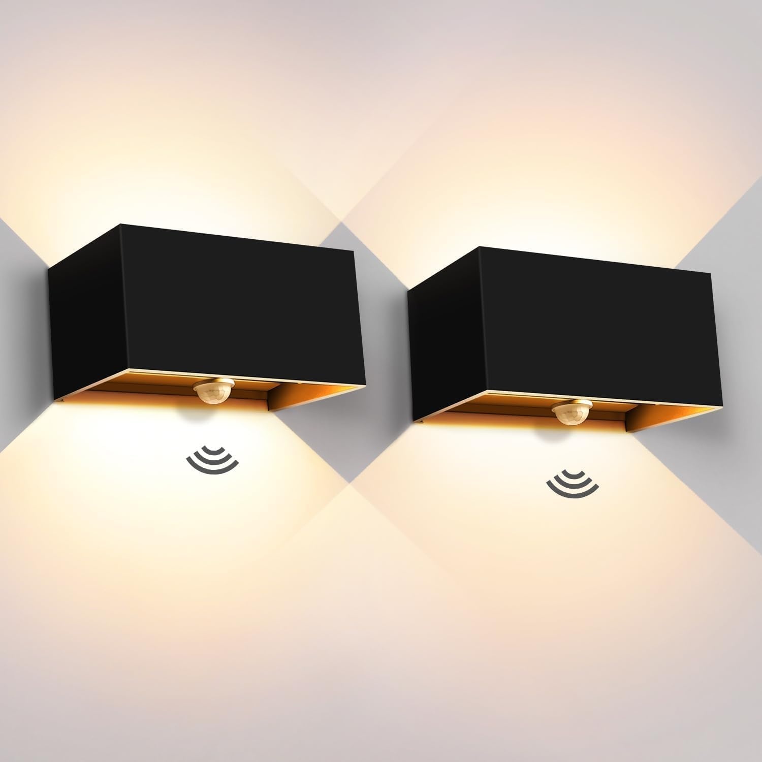 Kingwei 2er-Set LED-Wandleuchten mit Bewegungsmelder - IP65, 20W - bis zu 48% Rabatt