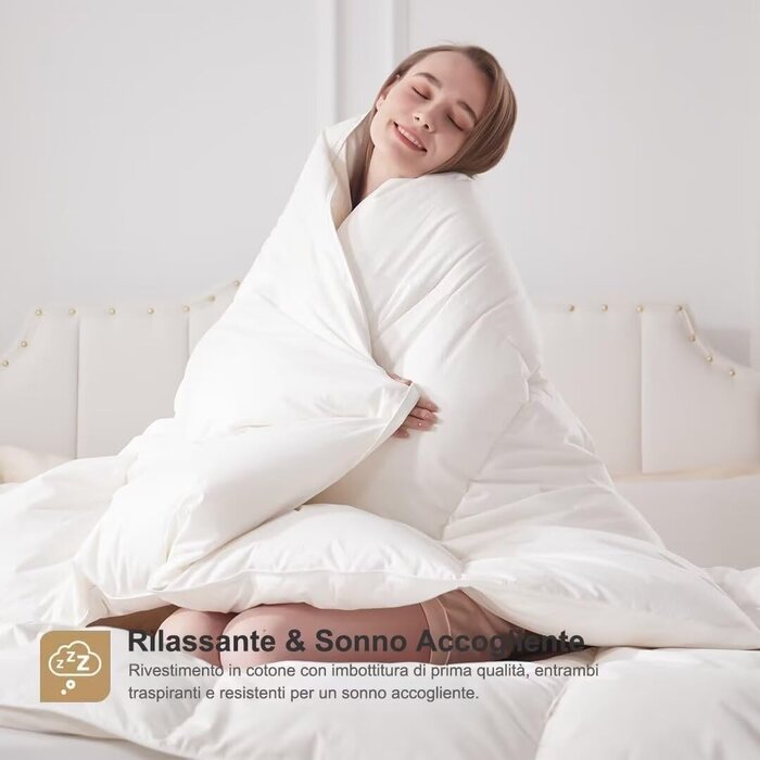 Luxus Daunen-Winterbettdecke 220x240 cm - Bio-Baumwolle - bis zu 35% Rabatt