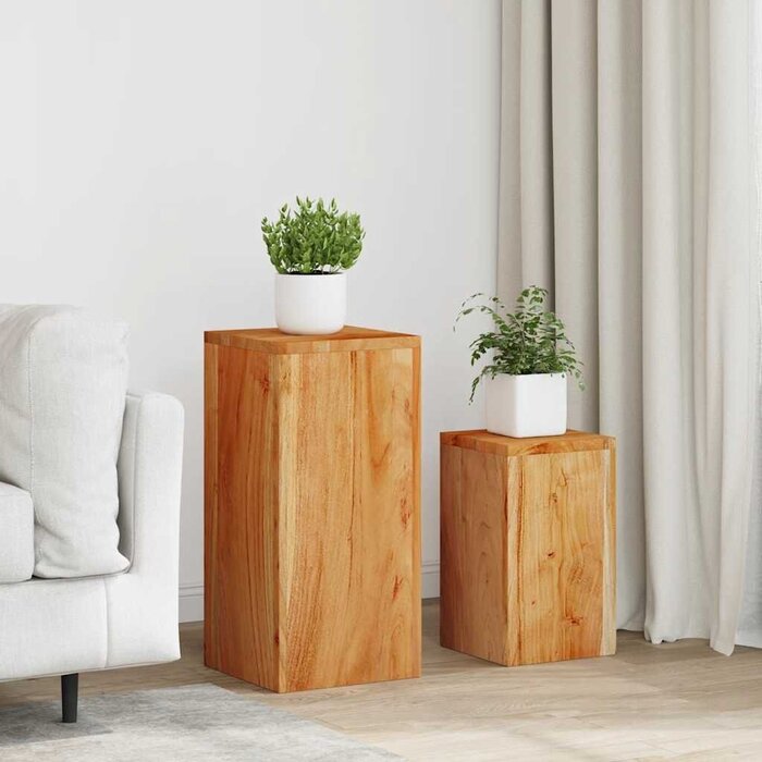 Vidaxl 2er-Set Pflanzenständer aus Akazienholz - Massivholz-Design - bis zu 34% sparen