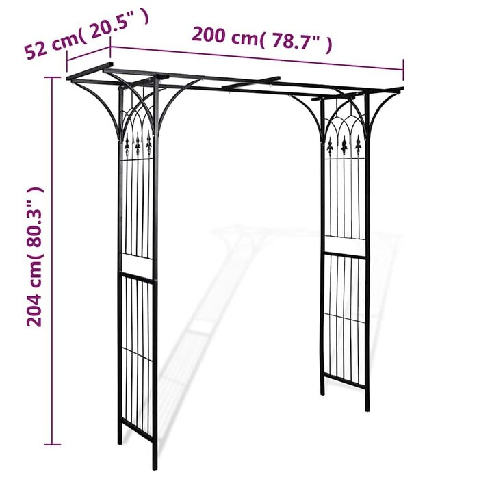 Vidaxl Eleganter Gartenbogen aus Eisen, 200 x 204 cm - jetzt bis zu 34% günstiger