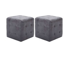 Vidaxl Hocker 2er-Set Kunst-Wildleder Grau 30x30x30cm - bis zu 56% Rabatt