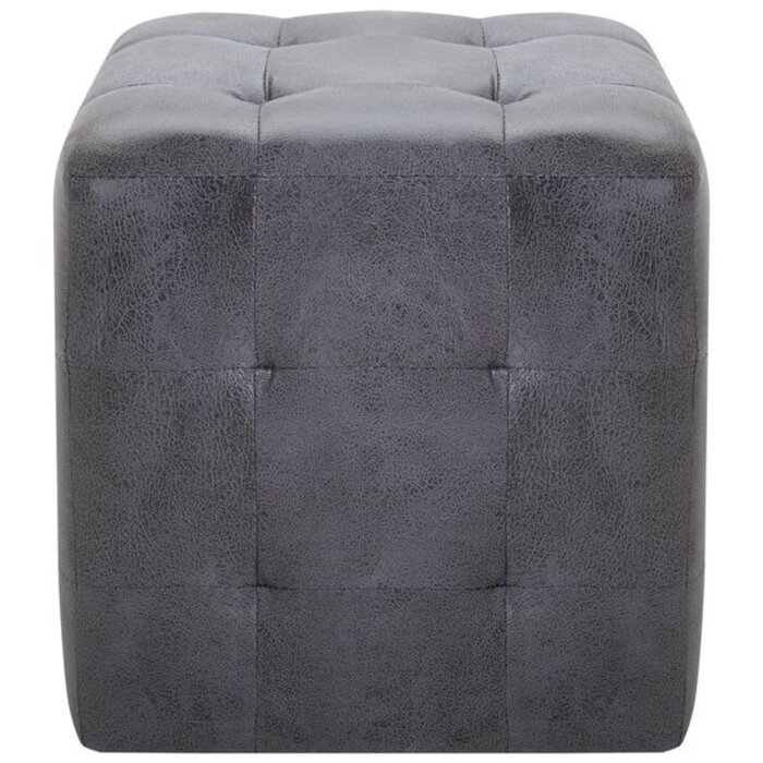 Vidaxl Hocker 2er-Set Kunst-Wildleder Grau 30x30cm - bis zu 34% Rabatt sparen