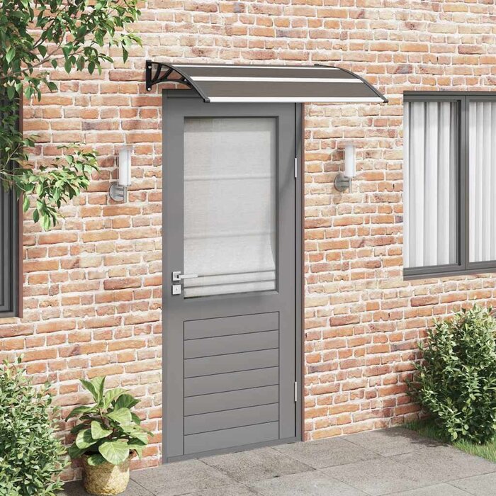 Vidaxl Türvordach 120x75 cm aus Polycarbonat, Schwarz - bis zu 33% reduziert