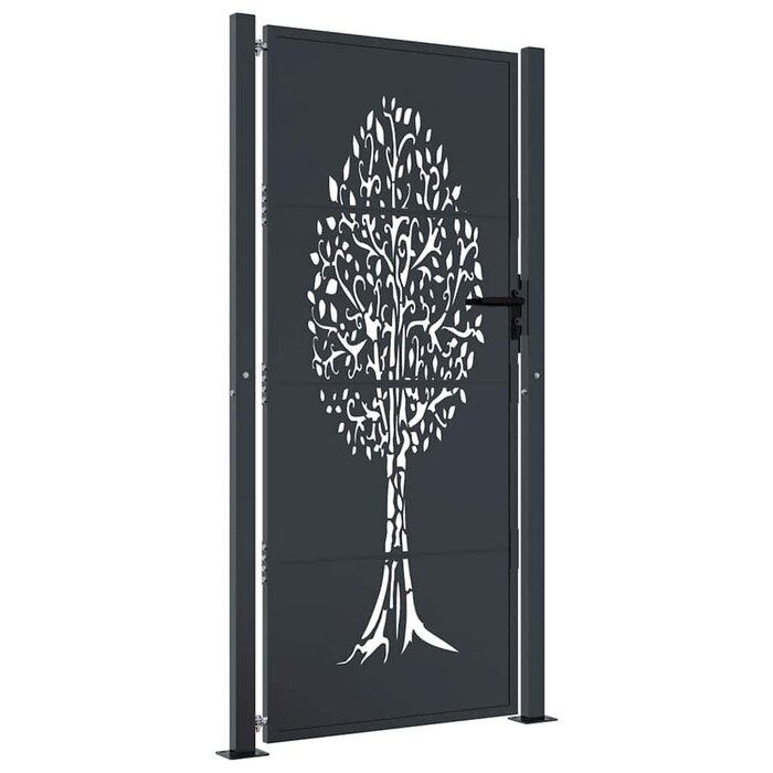 Vidaxl Gartentor 105x205 cm Stahl Anthrazit Baummotiv - bis zu 35% Rabatt