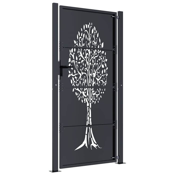 Vidaxl Gartentor 105x205 cm Stahl Anthrazit Baummotiv - bis zu 35% Rabatt