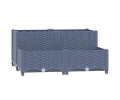 Vidaxl Hochbeet 80x80x38 cm aus Polypropylen - Blau-Grau - jetzt bis zu 53% sparen