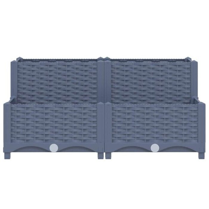 Vidaxl Hochbeet 80x80x38 cm Blau-Grau - jetzt bis zu 66% günstiger