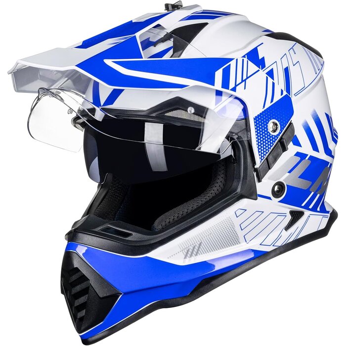 Dual-Sport Adventure-Helm Blau/Weiß - S | Jetzt bis zu 34% Rabatt