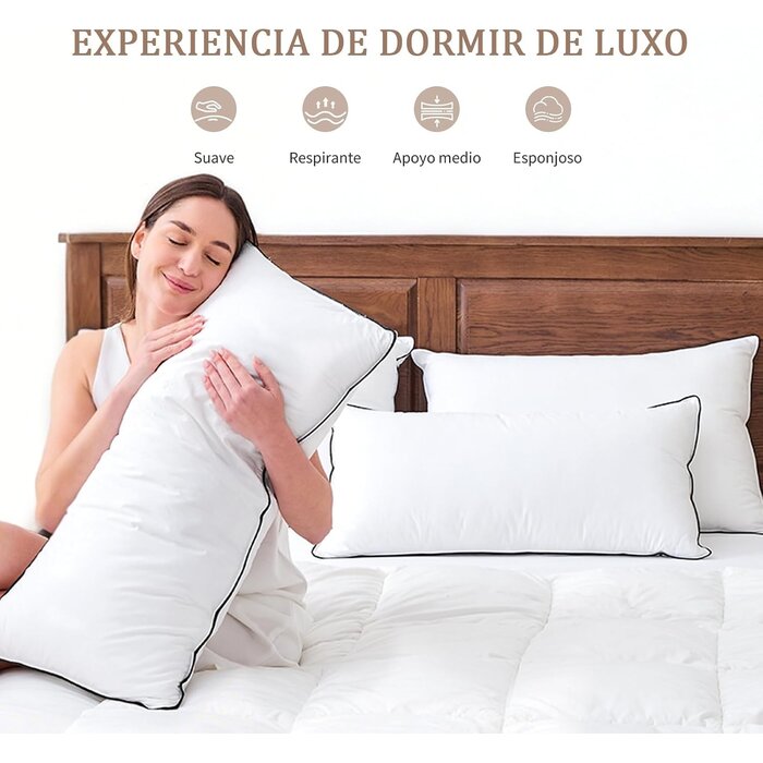 Luxus Gänsedaunen Kopfkissen-Set 50x75cm - 3-Kammer - bis zu 64% Rabatt