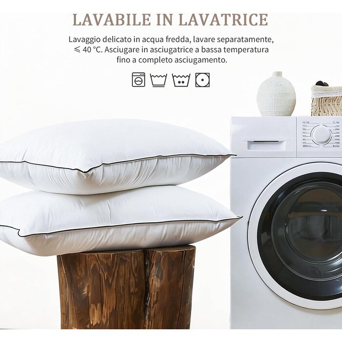 Luxus Gänsedaunen Kopfkissen-Set 50x75cm - 3-Kammer - bis zu 64% Rabatt