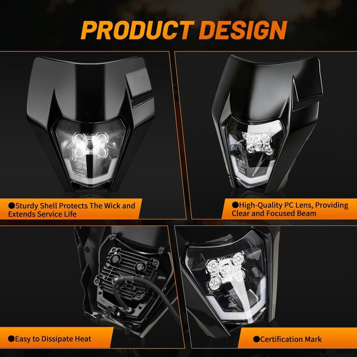 Universeller LED-Motorrad-Scheinwerfer - Sportliches Offroad-Design - bis zu 34%