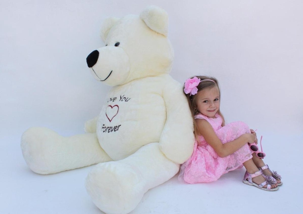 XXL Teddybär 180 cm Weiß - I Love You Forever - bis zu 54% Rabatt