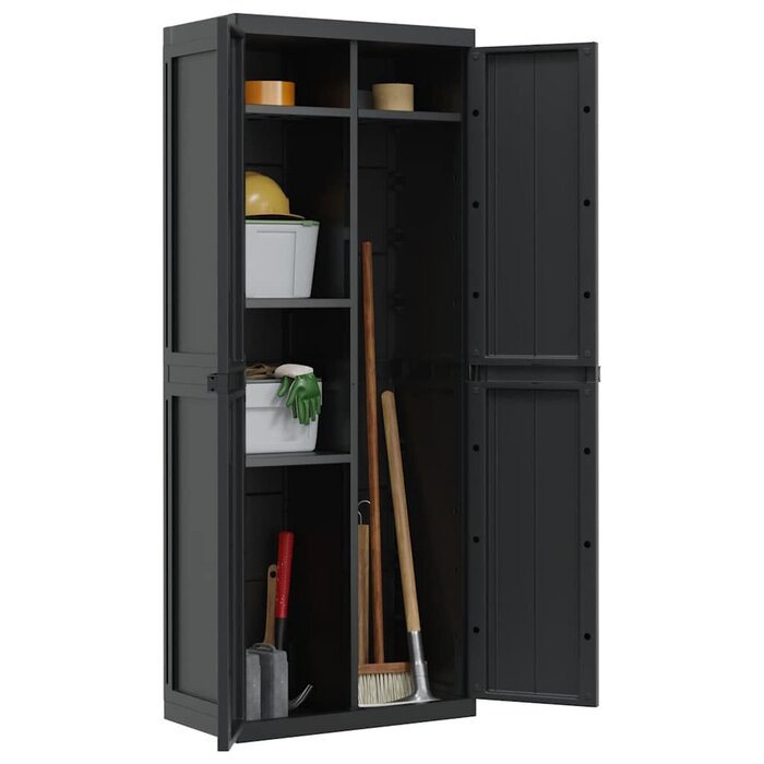 Vidaxl Gartenschrank 65x37x165 cm Schwarz - Ordnungshilfe mit bis zu 35% Rabatt