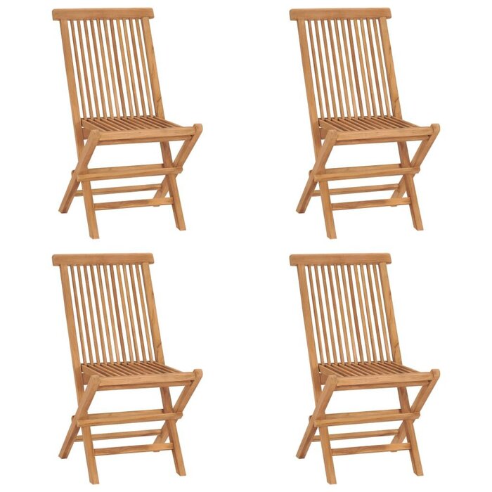 Vidaxl 4er-Set Klappbare Gartenstühle aus Teakholz - Hochwertig & bis zu 35% reduziert