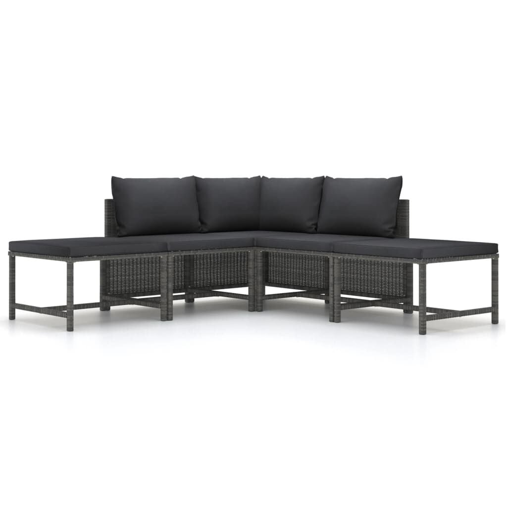 Vidaxl 5-tlg. Lounge-Set aus Poly-Rattan: Gemütlichkeit für Ihren Garten - bis zu 35%!