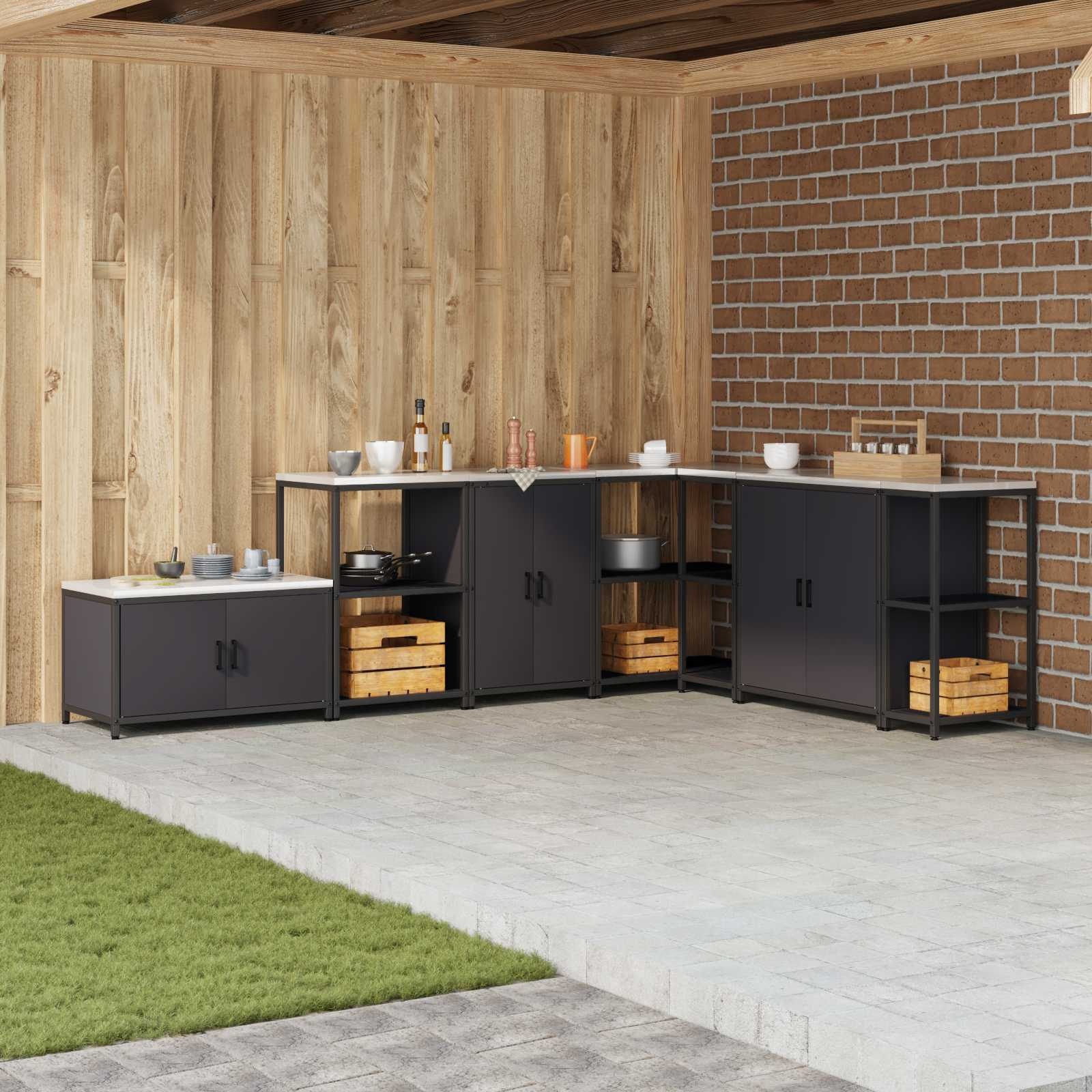 Vidaxl Küchenschrank HATTEM aus Stahl, 60x50x92 cm - Jetzt bis zu 35% Rabatt