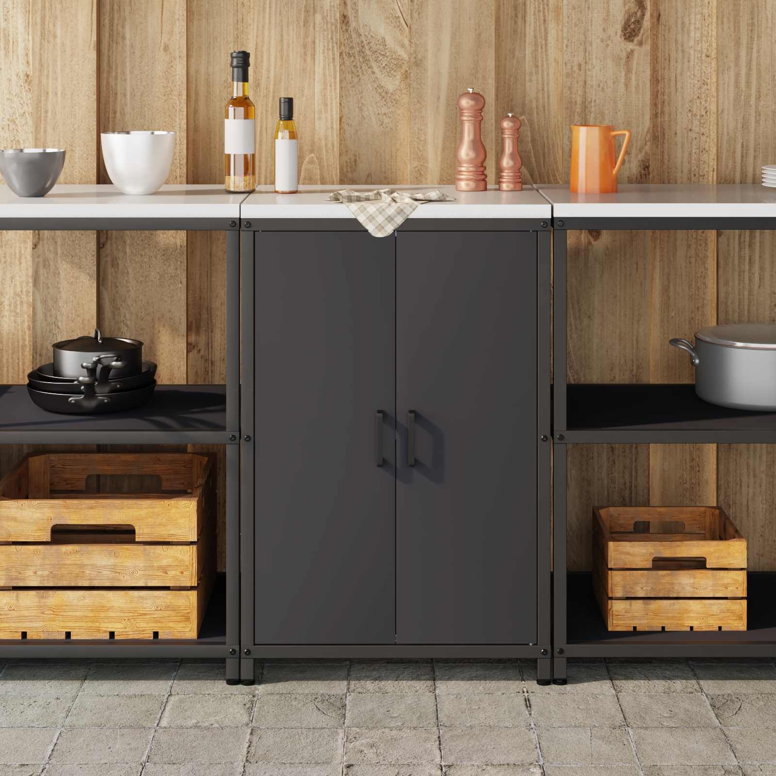 Vidaxl Küchenschrank HATTEM aus Stahl, 60x50x92 cm - Jetzt bis zu 35% Rabatt