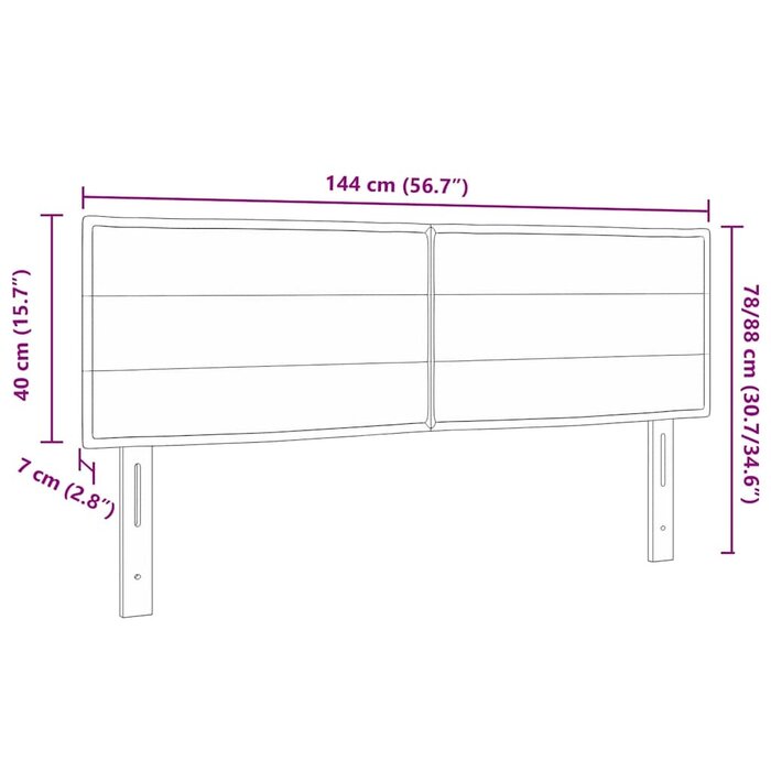 Vidaxl Bettkopfteil 144x88 cm Dunkelgrau - höhenverstellbar - bis zu 33% reduziert